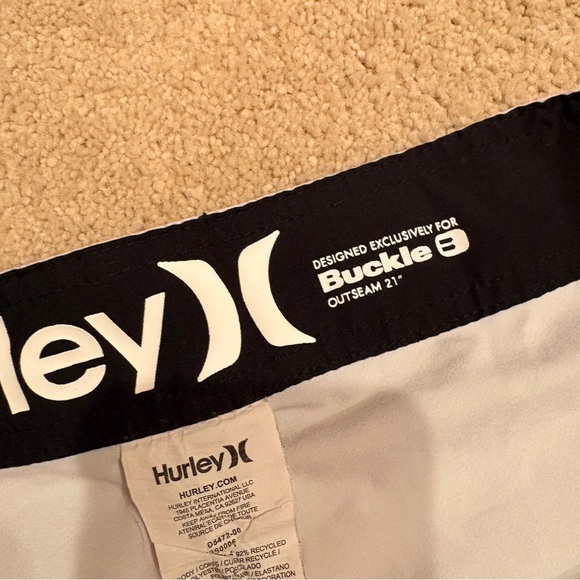 Hurley Phantom Boardshorts Swimwear Mens 32 Beach Surf Summer Striped Grey Blue - Picture 5 of 10